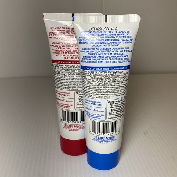 CRAYOLA BATHTUB FINGER PAINT SOAP, Radical Red & Beautiful Blue - Picture 2 of 3